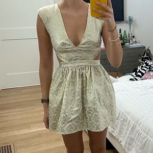 Gold and white cut out dress. From Necessary Clothing. Mustard Seed brand